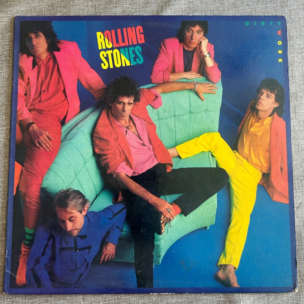 Rolling Stones Dirty Work Vinyl LP 1986 Columbia OC 40250 Rock Harlem Shuffle